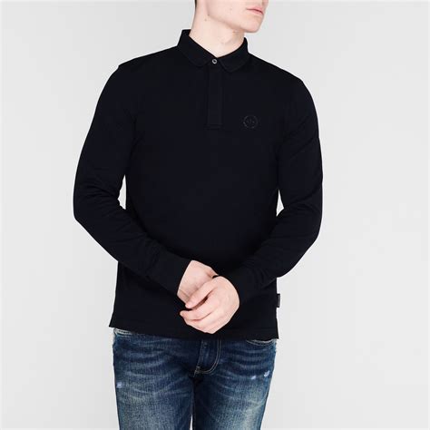 armani long sleeve polo|armani exchange men's polo.